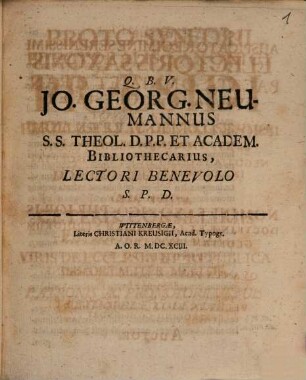 Synopsis Errorum Fanaticorum, Quos Tremuli Moderni Fovent