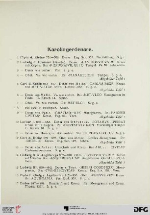 Karolingerdenare (Nr. 1-21)