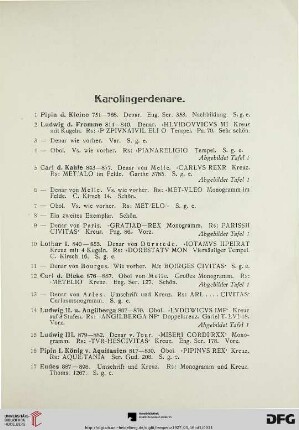 Karolingerdenare (Nr. 1-21)