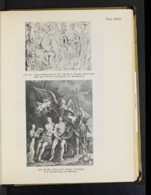 Tafel XXXIV Abb. 55. Adonis-Sarkophag im Pal. Ducale zu Mantua (Ausschnitt), nach einer Federzeichnung des 16. Jahrhunderts.