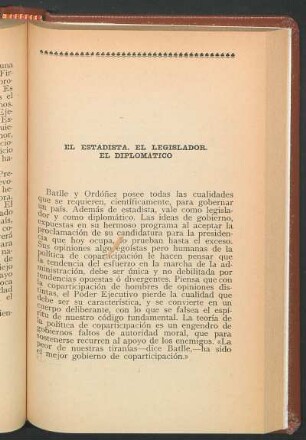 El estadista. El legislador. El diplomático