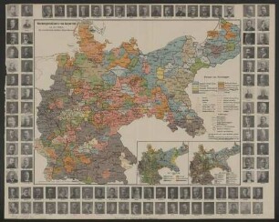 Reichstagswahlkarte vom Januar 1912 : mit den Bildern der sozialdemokratischen Abgeordneten
