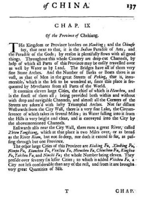 Chap. IX. Of the province of Chekiang