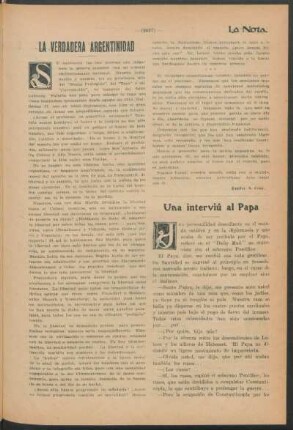 Una interviú al Papa