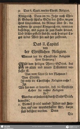 Das II. Capitel von der Christlichen Religion