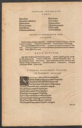 C. Sulpitii Apollinaris Periocha In Terentii Andriam