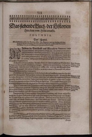 Das siebende Buch, der Historien [...] Polymnia.