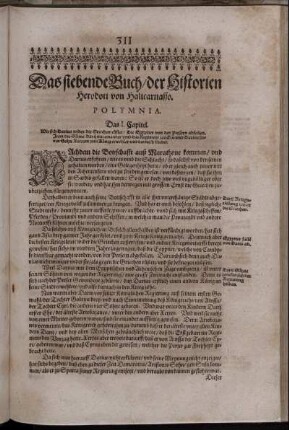 Das siebende Buch, der Historien [...] Polymnia.
