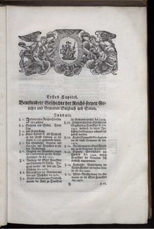 Erstes Capitel. Beurkundete Geschichte der Rechs-freyen Gerichte und Gemeinen Sulzbach und Soden.