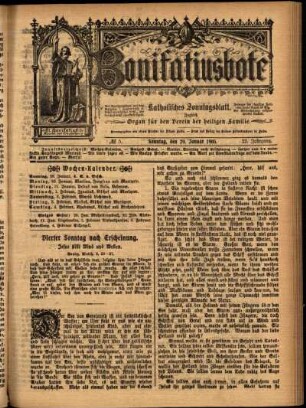 Erste Ausgabe vom Sonntag, den 29. Januar 1905.