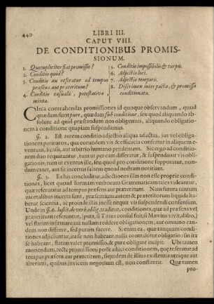 Caput VIII. De Conditionibus Promissionum.