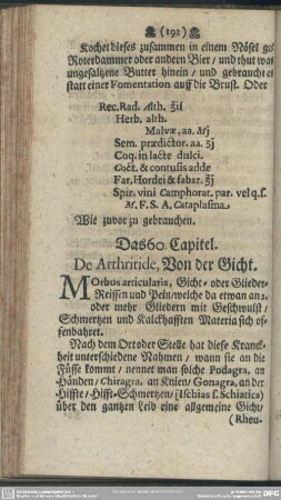 Das 60. Capitel. De Arthritide, Von der Gicht