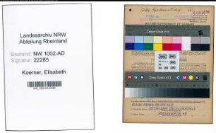 Entnazifizierung Elisabeth Koerner, geb. 04.07.1909 (Staedt.Angest.)