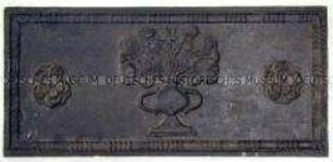 Zwei Ofenplatten mit Relief: Blumenvase