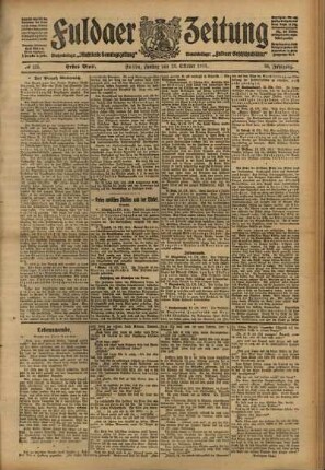Erste Ausgabe vom Freitag, den 13. Oktober 1911.