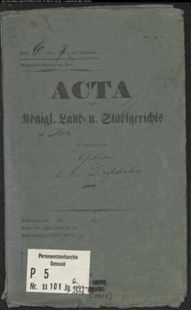 Belegakte zu den Zivilstandsregistern der Dissidenten mit den Orten Lohne und Soest (G 1849-1873)