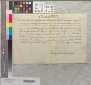 Papst Clemens XI. übersendet Abt Maximilian von Corvey den apostolischen Segen.