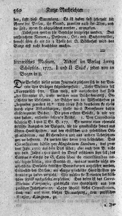 : Literarisches Museum. Bd.1.,St.1.2.