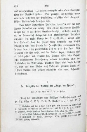 436-440 Zur Geschichte der Andacht des "Engel des Herrn"