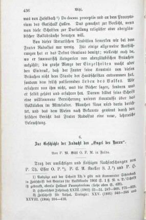 436-440 Zur Geschichte der Andacht des "Engel des Herrn"