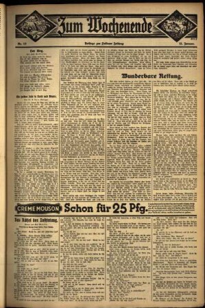 Zweite Ausgabe vom Sonntag, den 15. Januar 1933.