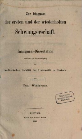 Zur Diagnose der ersten und der wiederholten Schwangerschaft : Inaug.-Diss.