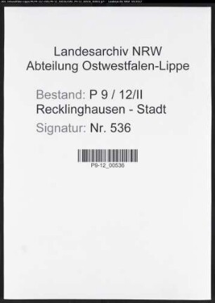 Namensverzeichnis Recklinghausen - Stadt II, Todesfälle