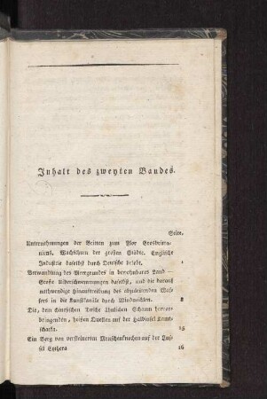 Inhalt des zweyten Bandes.