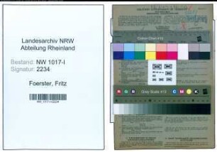 Entnazifizierung Fritz Foerster , geb. 29.07.1914 (Angestellter)