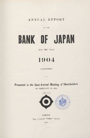 1904: Annual report
