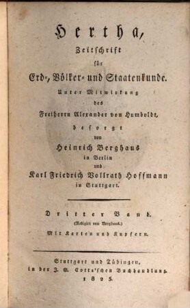 Hertha : Zeitschrift für Erd-, Völker- und Staatenkunde. 3. 1825