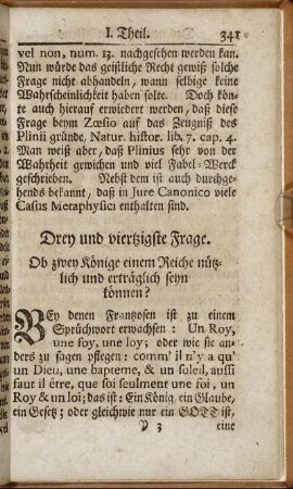 Drey und viertzigste Frage.
