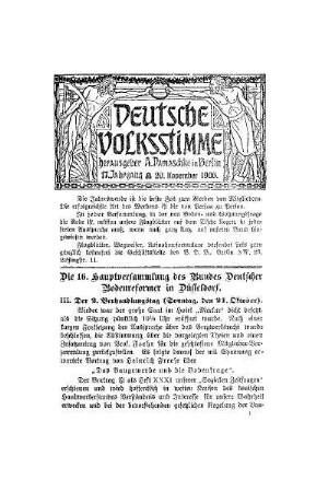 Die 16. Hauptversammlung des Bundes Deutscher Bodenreformer in Düsseldorf : (Fortsetzung)