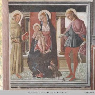 Freskenausmalung mit Heiligen : Madonna mit Franziskus und Sekundus
