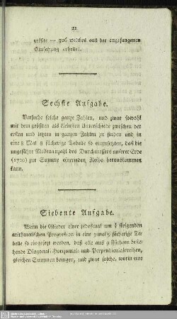 Siebente Aufgabe