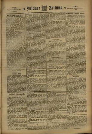 Zweite Ausgabe vom Donnerstag, den 21. September 1911.