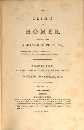 The Iliad Of Homer, 3