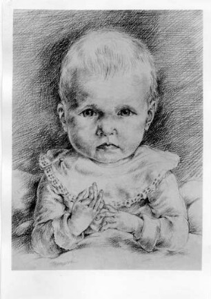 Porträt der Tochter Ulrike : Porträt der Tochter Ulrike. Zeichnung (1943; W. Felten)