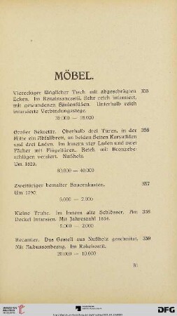 Möbel (Nr. 355-405)