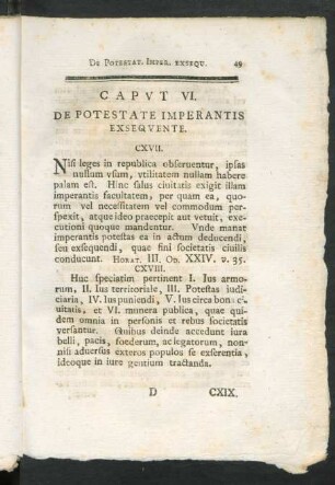 Caput VI. De Potestate Imperantis Exsequente