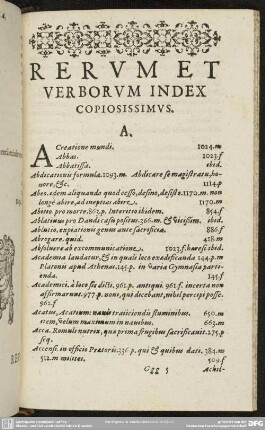 Rerum Et Verborum Index Copiosissimus