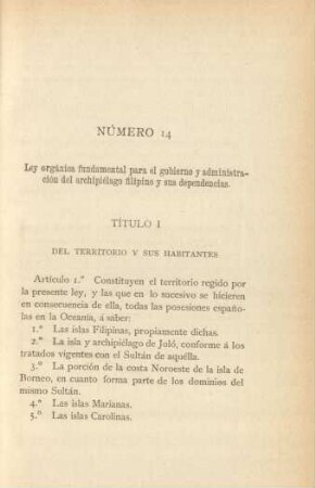 Número 14. Ley orgánica fundamental para el gobierno y administración ...