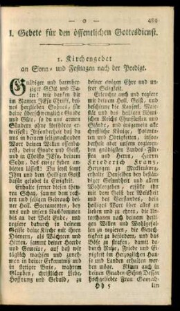 I. Gebete für den öffentlichen Gottesdienst
