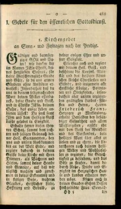 I. Gebete für den öffentlichen Gottesdienst
