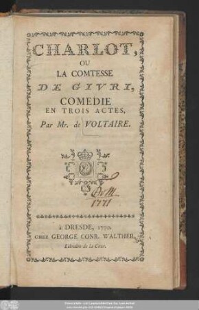 Charlot, Ou La Comtesse De Givri : Comedie En Trois Actes