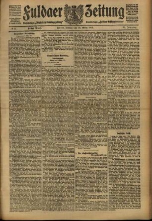 Erste Ausgabe vom Freitag, den 10. März 1911.