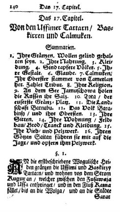 XVII. Von den Uffimer Tartarn, Baskiren und Calmuken