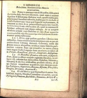 I. Membrum. Dilucidatio Nominum in hac Materia occurrentium.