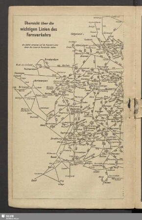 Übersicht über die wichtigen Linien des Fernverkehrs