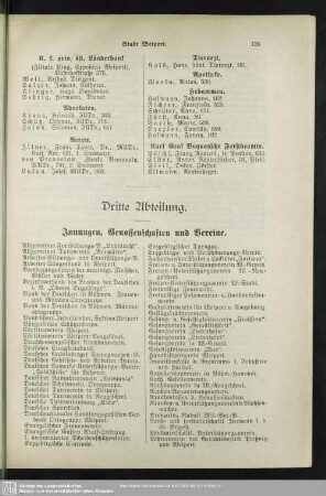 Dritte Abteilung.Innungen, Genossenschaften und Vereine